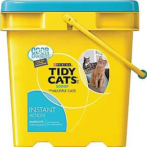 Tidy Cats Instant Action 7023010785 Cat Litter, 35 lb Capacity, Gray/Tan, Granular, 35 lb Jug