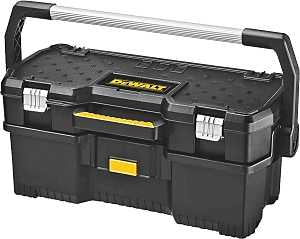 DEWALT DWST24070 Tool Tote with Power Tool Case, 77 lb, Resin, Black, 24 in L x 26-3/8 in W x 11-3/16 in H Outside