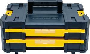 DEWALT TSTAK IV Series DWST17804 Double Shallow Drawer, 16.5 lb, Plastic, Black/Gold/Yellow, 2-Drawer, 2-Compartment