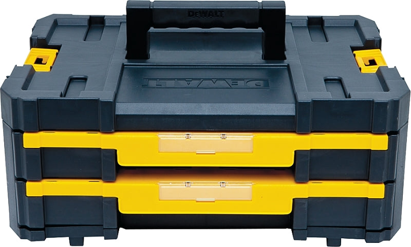 DEWALT TSTAK IV Series DWST17804 Double Shallow Drawer, 16.5 lb, Plastic, Black/Gold/Yellow, 2-Drawer, 2-Compartment