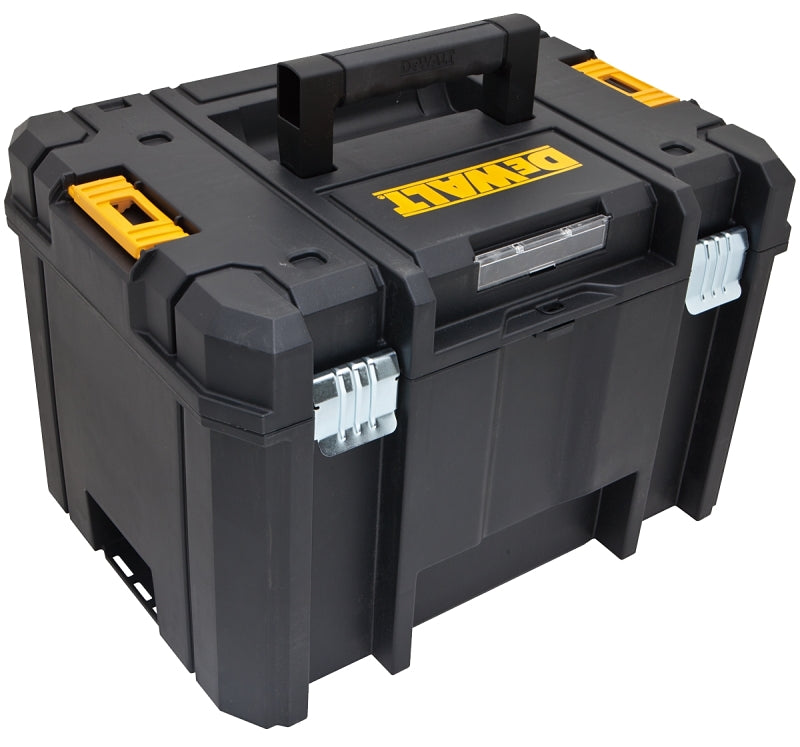 DEWALT TSTAK VI DWST17806 Stackable Deep Tool Storage Box, 66 lb, Plastic, Black