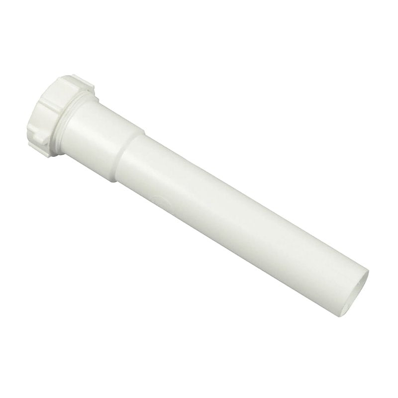 Danco 51668 Pipe Extension Tube, 1-1/4 in, 8 in L, Slip-Joint, Plastic, White