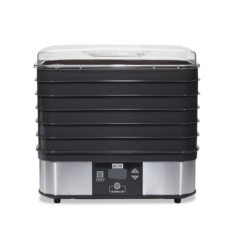 Weston 75-0401-W Digital Food Dehydrator, 500 W, 6-Tray, ABS, Black, 13-1/2 in W x 10-1/2 in D x 11 in H Tray