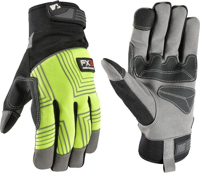 Wells Lamont FX3 Series 7864-XL Gloves, Men's, XL, PVC/Synthetic Leather, Gold/Yellow