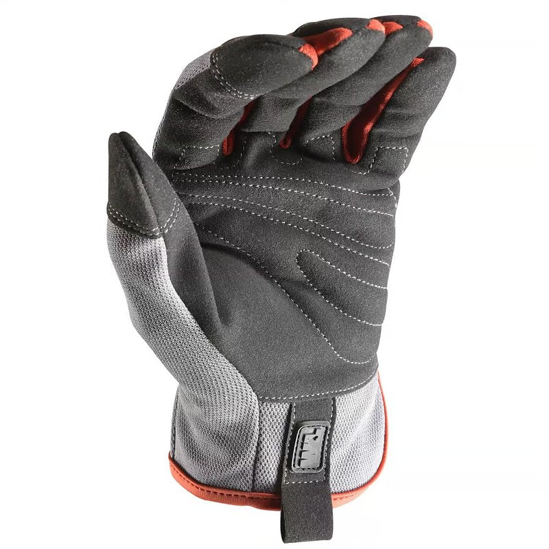 Wells Lamont 7862-L Gloves, Men's, L, Adjustable Wrist, Open, Shirred Elastic Wrist Cuff, Black/Gray