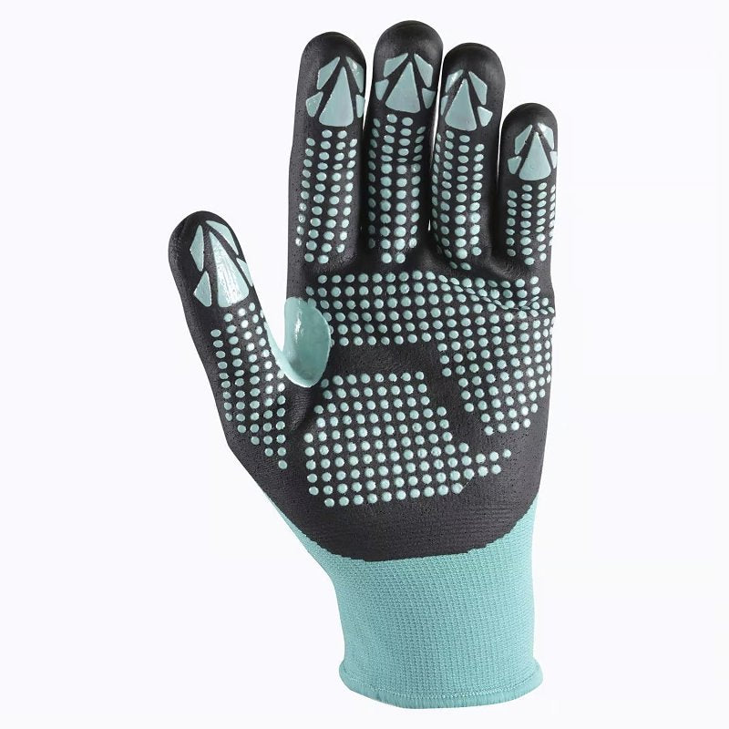 Wells Lamont 692-M-302 Gripper Grip Gloves, Women's, M, Saddle Thumb, Nitrile Coating, Nylon, Teal