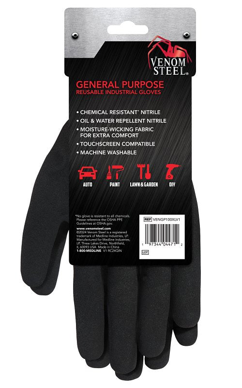 Medline VENGP100XLV1 General-Purpose, Reusable Work Gloves, L/XL