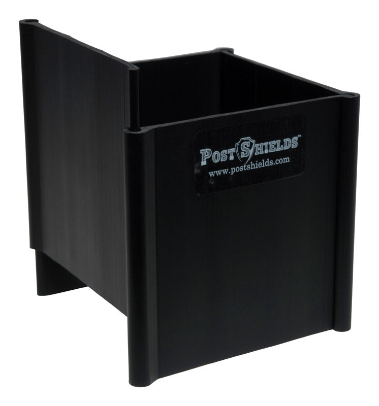Post Shields Inc. 4 in. H X 4 in. W X 4 in. L Plastic Black Fence Post Protection, Pack of 10