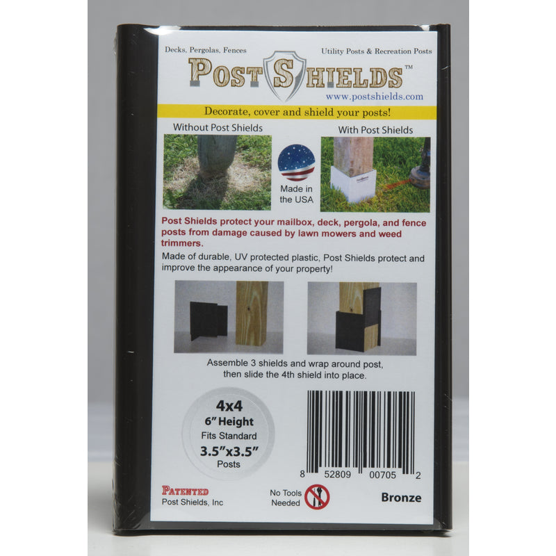 Post Shields Inc. 6 in. H X 4 in. W X 4 in. L Plastic Brown Fence Post Protection, Pack of 10