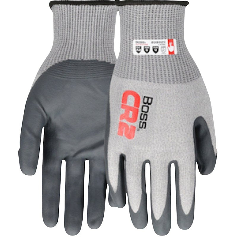 Boss CR2 B35024-XL Touchscreen Compatible Gloves, XL, Elastic Knit Wrist Cuff, Foam Nitrile Coating, Nylon Glove