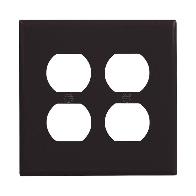 Eaton Wiring Devices PJ82BK Wallplate, 4.87 in L, 4.94 in W, Midway, 2-Gang, Polycarbonate, Black, High-Gloss, Pack of 20