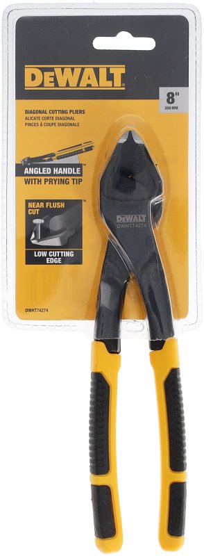 DEWALT DWHT74274 Diagonal Plier with Prying Tip, 8.3 in OAL, 1.12 in Jaw Opening, Ergonomic Handle, 0.93 in L Jaw