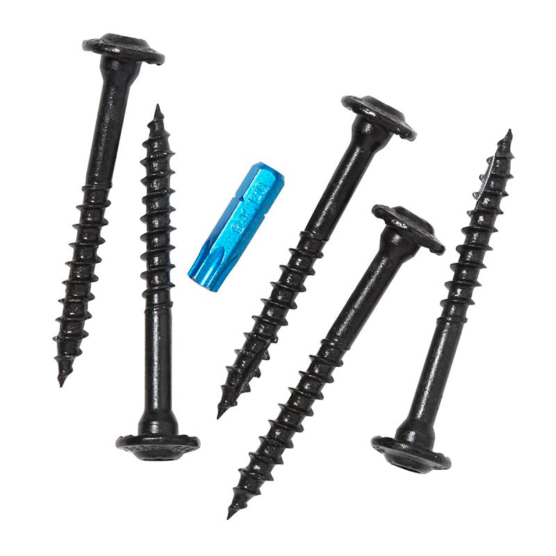 GRK Fasteners RSS 16151 Rugged Structural Screw, 1/4 in Thread, 1-1/2 in L, CEE, W-Cut Thread, Round Washer Head, Steel