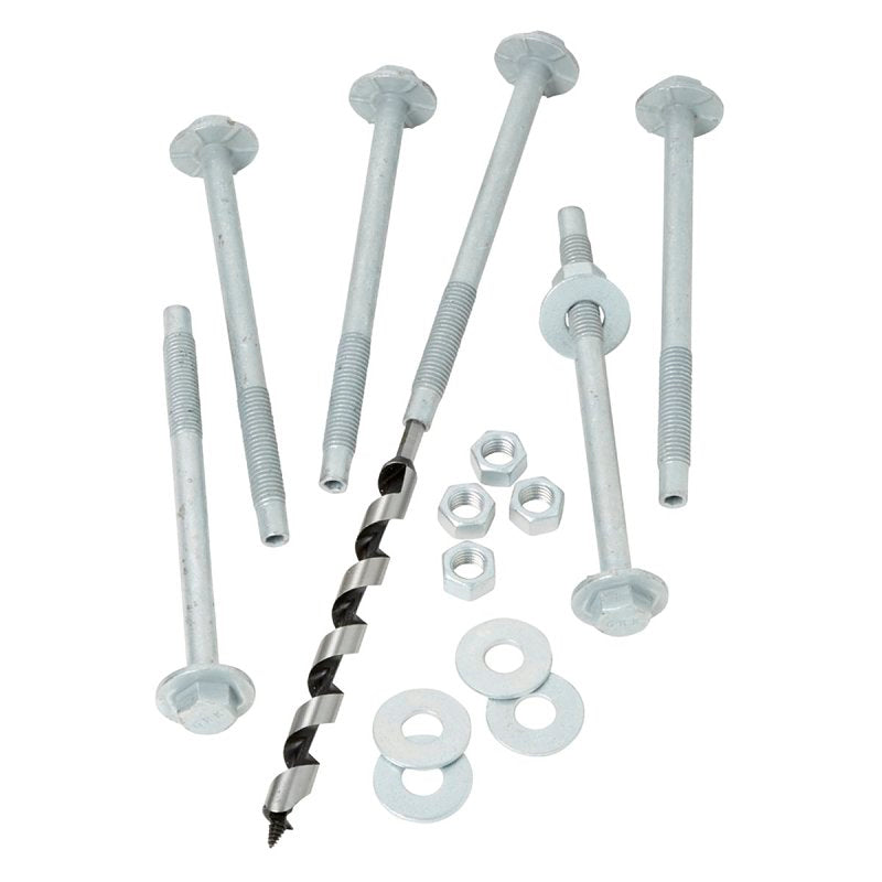GRK Fasteners AugerBolt Series 81271C Through Bolt Fastener, Coarse Thread, 7 in OAL, Carbon Steel, Galvanized