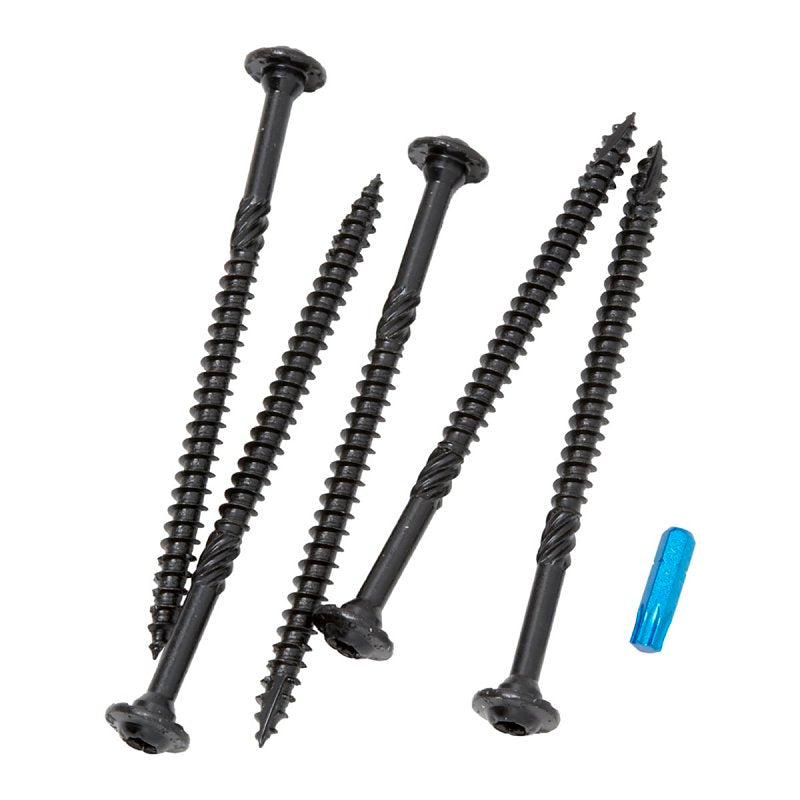 GRK Fasteners RSS 16278 Rugged Structural Screw, 3/8 in Thread, 5-1/8 in L, CEE, W-Cut Thread, Round Washer Head, Steel