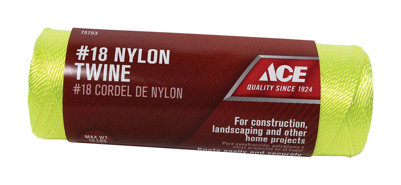 Ace 18 in. D X 525 ft. L Yellow Twisted Nylon Mason Line, Pack of 6