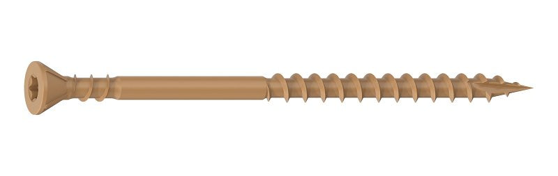 Camo 0376199 Deck Screw, #10 Thread, 3-1/2 in L, Coarse Thread, Flat Head, Star Drive, Type 17 Slash Point, Carbon Steel