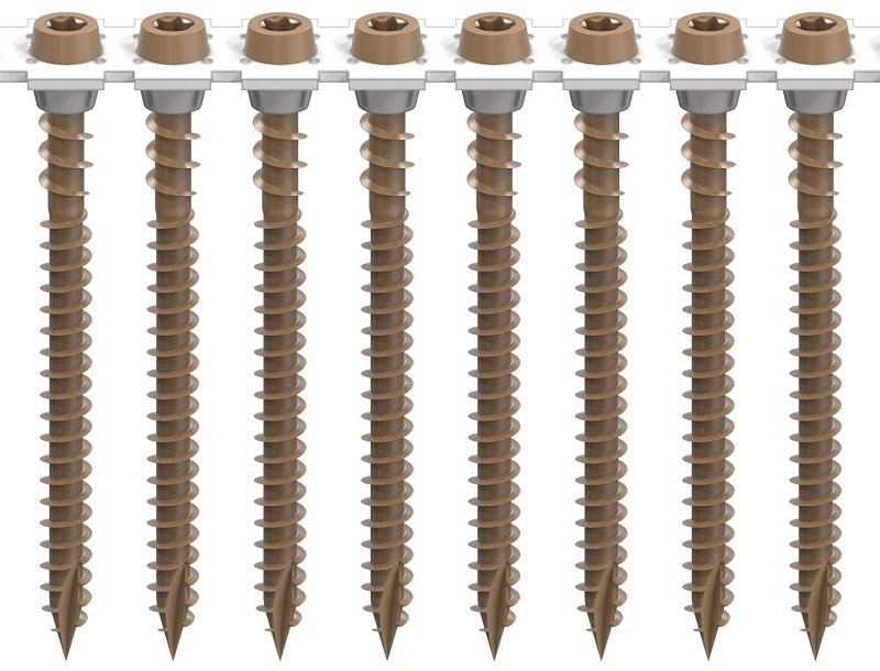 Camo 0395070 Deck Screw, #10 Thread, 2-1/2 in L, Coarse Thread, Flat Head, Star Drive, Type 99 Double Slash Point, 1000