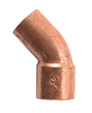 NIBCO 1/2 in. Sweat X 1/2 in. D Sweat Copper 45 Degree Elbow 1 pk