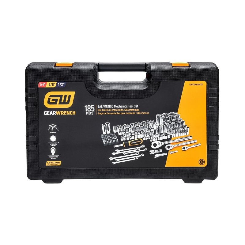 GearWrench GW72MCBMTS Mechanics Hand Tool Set, 185-Piece, Steel, Chrome