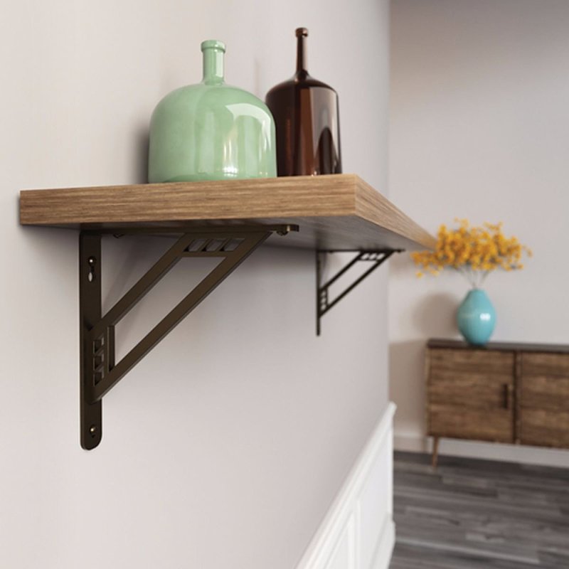 Shelf-Made Richland 201 Series RP-201RC-12BRZ Premium Decorative Shelf Bracket, 500 lb, 12 in L, 10 in H, Steel