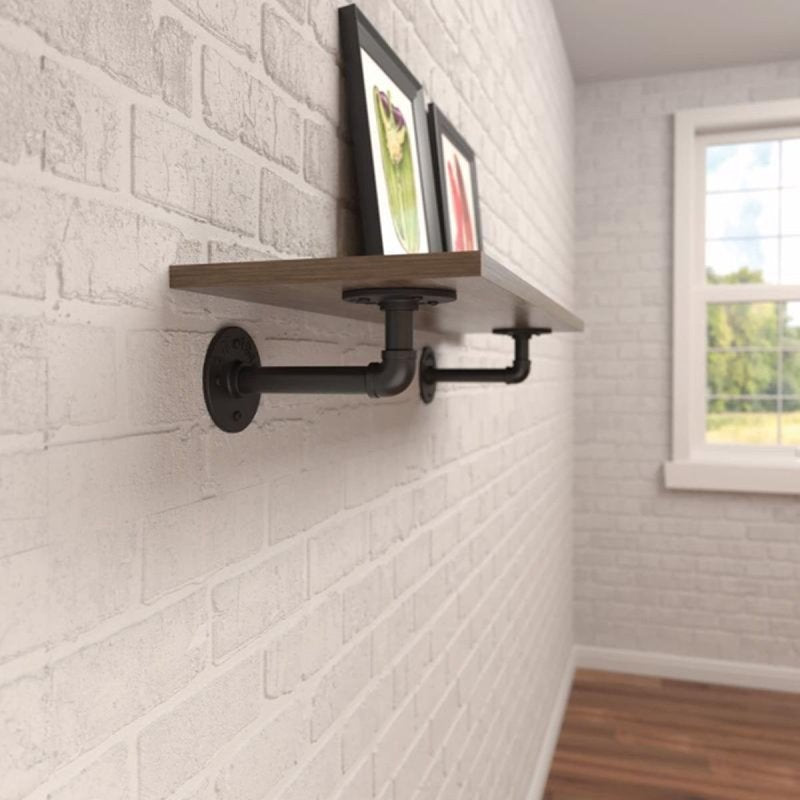 Knape & Vogt Birmingham, 201 Series RP-201BREL-8BK Elbow Style Premium Decorative Shelf Bracket, 50 lb, 8 in L, 4.3 in H
