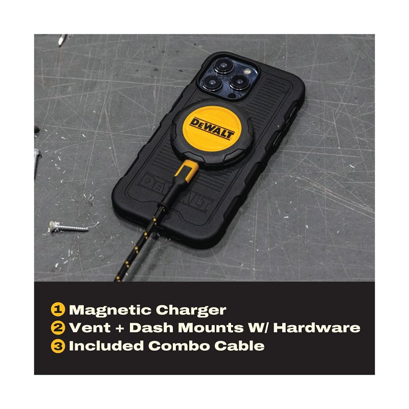 DEWALT 204 0017 DW2 Magnetic Wireless Charging Pad, Black/Yellow, Pack of 2