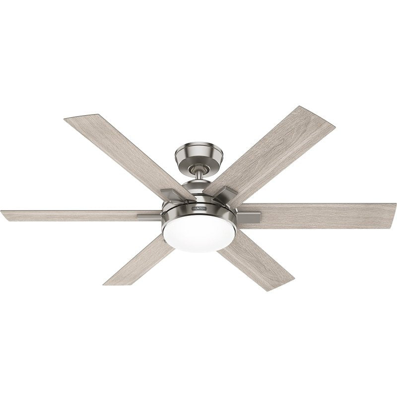 Hunter Georgetown Series 52785 Ceiling Fan, 6-Blade, Gray Blade, 52 in Sweep, MDF Blade, 6-Speed, With Lights: Yes