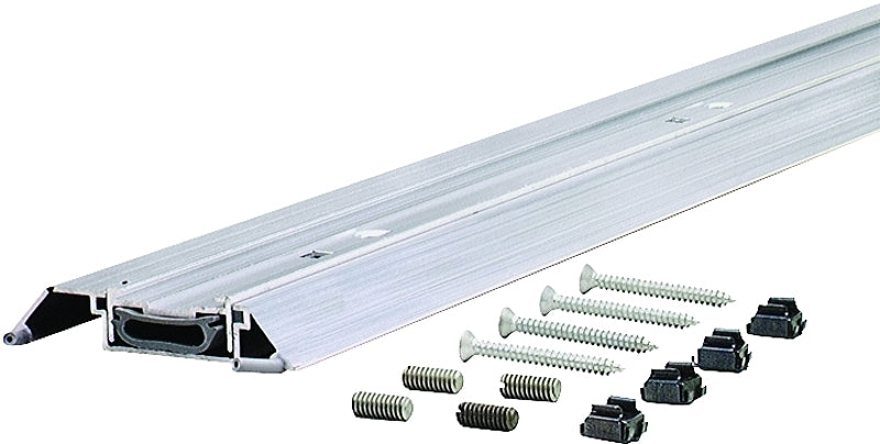M-D 08664 Threshold with Vinyl Seal, 36 in L, 3-1/2 in W, Low Profile, Aluminum, Silver