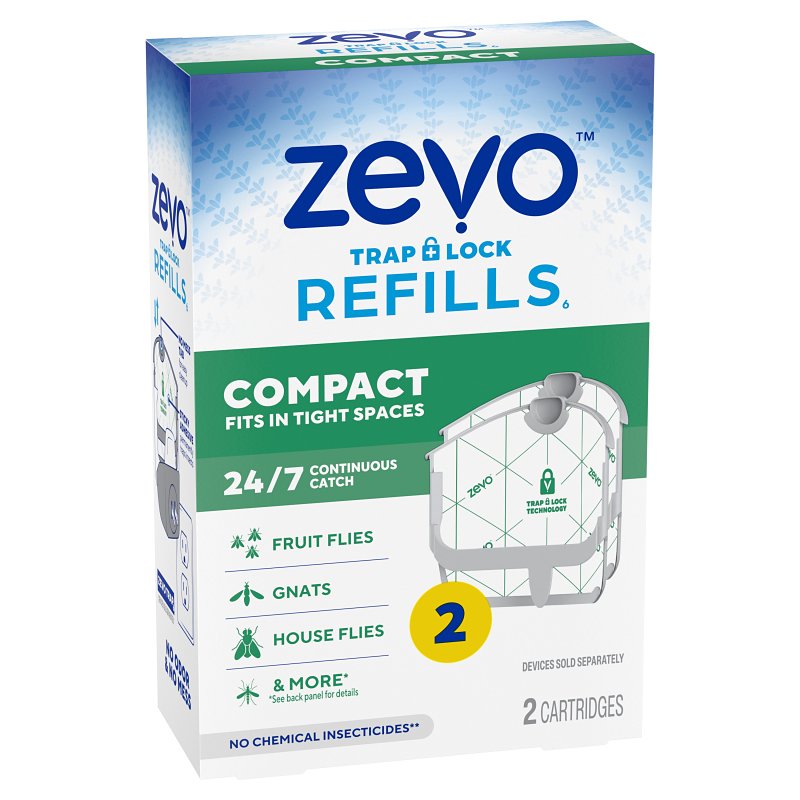 Zevo 810121291167 Compact Flying Insect Trap Refill, Solid, Sweet, Clear