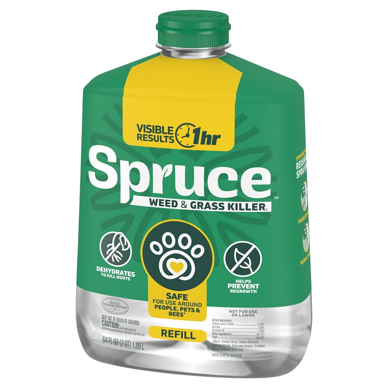 Spruce 810121300449 Weed and Grass Killer Refill, Liquid, Spray Application, 64 oz Bottle