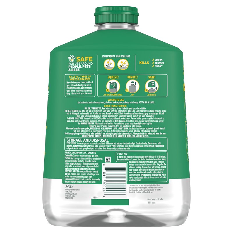 Spruce 810121300449 Weed and Grass Killer Refill, Liquid, Spray Application, 64 oz Bottle