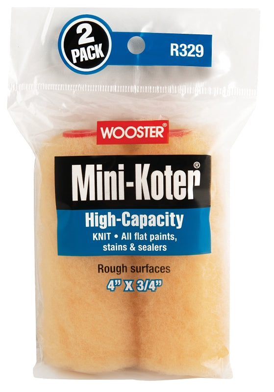 Wooster R329-4 Mini Roller Cover, 3/4 in Thick Nap, 4 in L, Fabric Cover