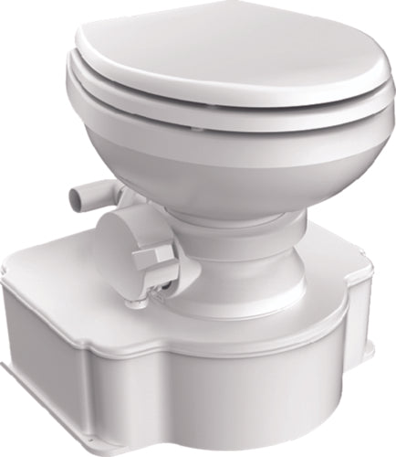 Dometic 312500001 M65-5000 All-In-One Marine Toilet, White w/Wood Seat