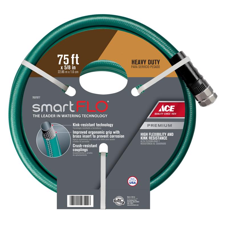 Ace SmartFLO 5/8 in. D X 75 ft. L Heavy Duty Garden Hose