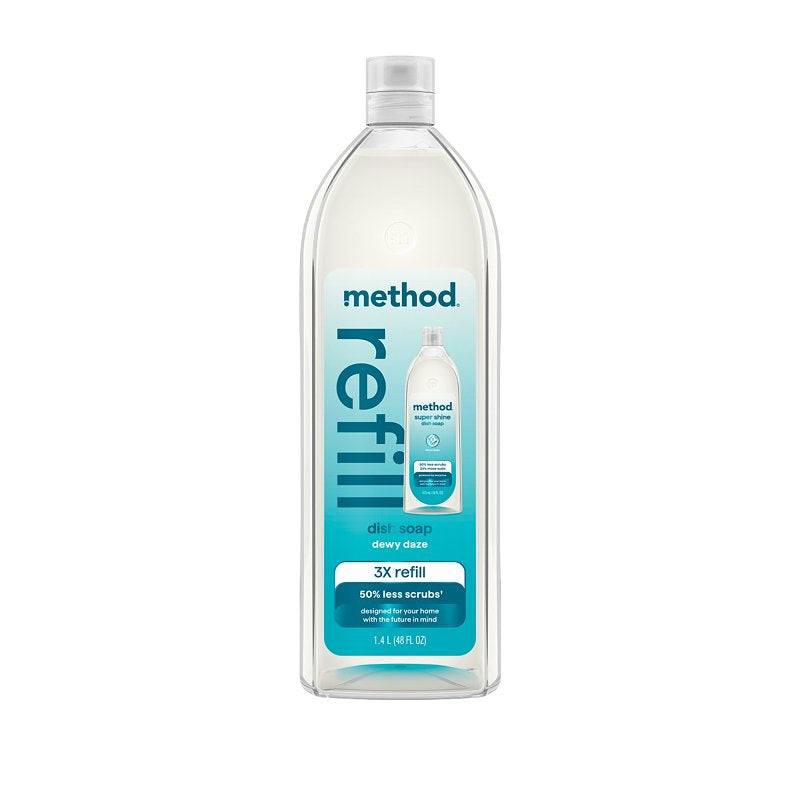 method Super Shine 11302 Dish Soap Refill, 48 oz Bottle, Liquid, Dewy Daze