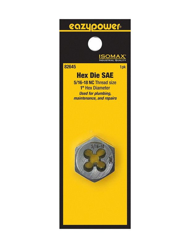 Isomax 82645 Fractional Die, 5/16-18 Thread, NC Thread