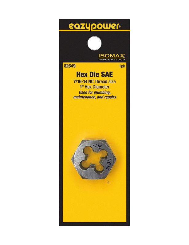 Isomax 82649 Fractional Die, 7/16-14 Thread, NC Thread