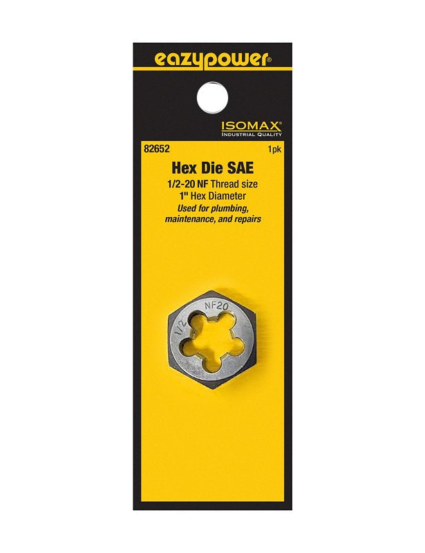 Isomax 82652 Fractional Die, 1/2-20 Thread, NF Thread