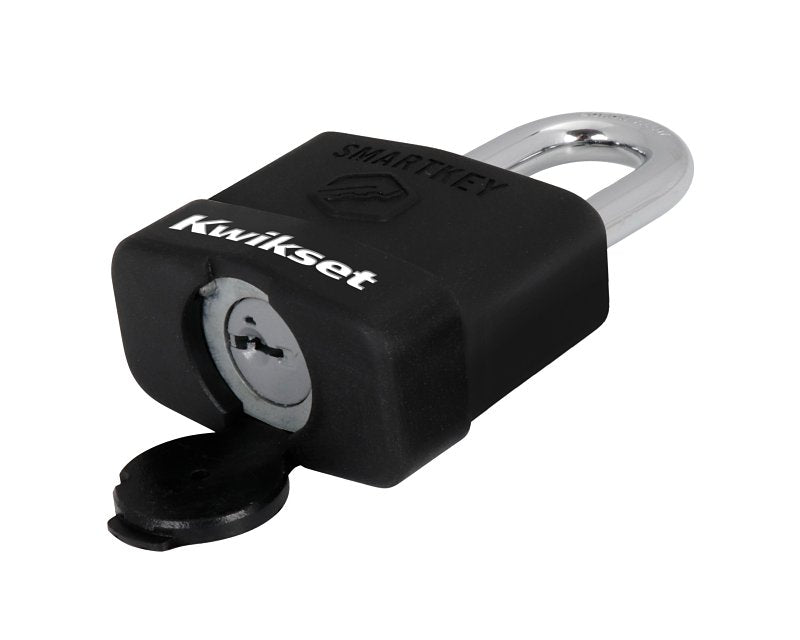 Kwikset 90260-045 Padlock, Keyed Alike Key, 0.35 in Dia Shackle, 1-1/2 in H Shackle, Boron Carbide Shackle, Steel Body