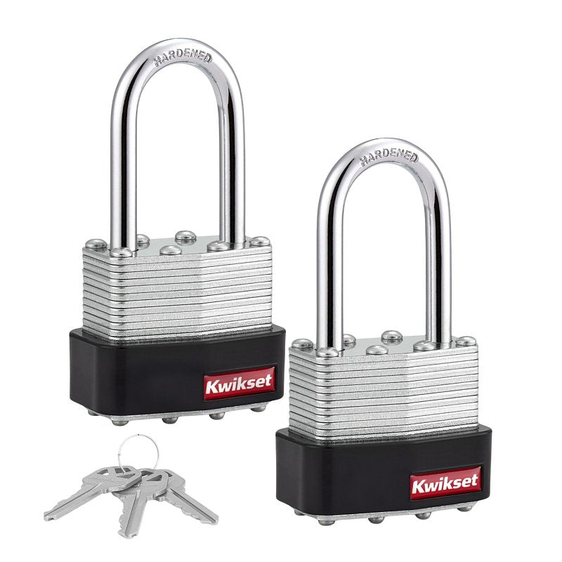 Kwikset 90260-105 Padlock, Keyed Different Key, 0.24 in Dia Shackle, 1-1/2 in H Shackle, Steel Shackle, 1-9/16 in W Body