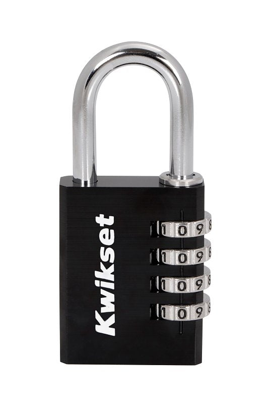Kwikset 90260-461 Padlock, No Key, 0.24 in Dia Shackle, 1-3/16 in H Shackle, Steel Shackle, Aluminum Body