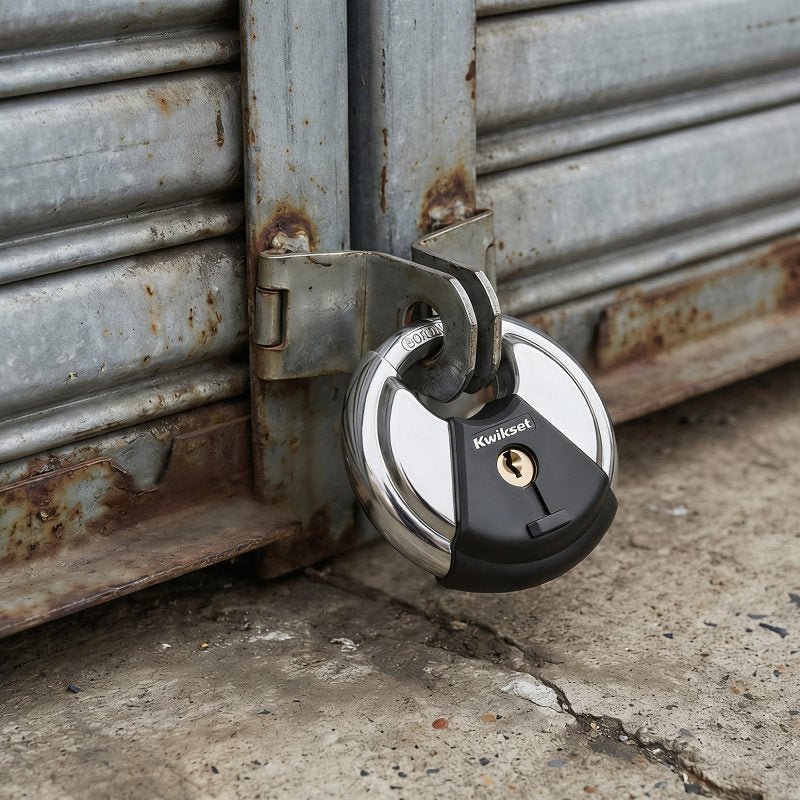 Kwikset 90260-501 Padlock, Keyed Different Key, 0.37 in Dia Shackle, 5/8 in H Shackle, Boron Carbide Shackle, Polished