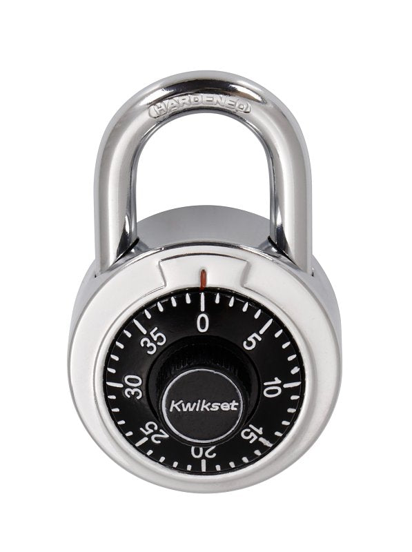 Kwikset 90260-800 Dial Padlock, No Key, 0.29 in Dia Shackle, 0.79 in H Shackle, Steel Shackle, Steel Body