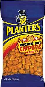 Planters 483280 Peanut, Wicked Hot Chipotle, 6 oz Bag, Pack of 12