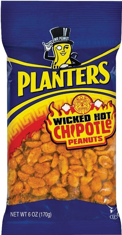 Planters 483280 Peanut, Wicked Hot Chipotle, 6 oz Bag, Pack of 12