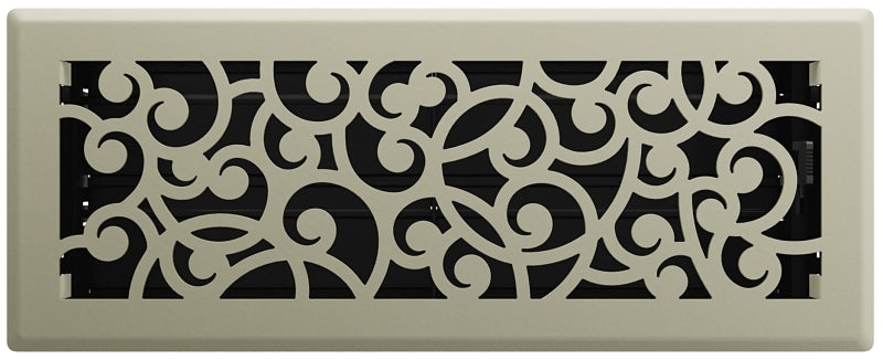 Imperial RG3455 Floor Register, 4 in H Duct Opening, Polystyrene, Satin Nickel