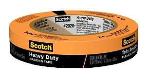 Scotch 2020+OR24 Masking Tape, 60 yd L, 0.94 in W, 0.15 mm Thick, Crepe Paper Backing, Orange