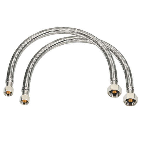 Homewerks 1/2 in. FIP X 1/2 in. D FIP 16 in. Braided Stainless Steel Supply Line