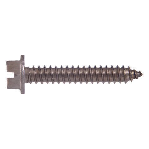 HILLMAN No. 12 X 1-1/2 in. L Slotted Hex Washer Head Sheet Metal Screws 100 pk